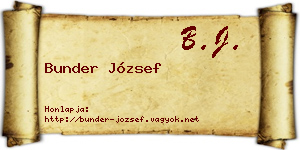 Bunder József névjegykártya
